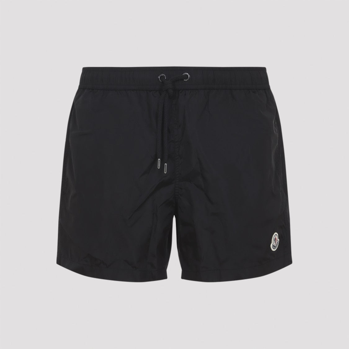 Moncler Black Polyamide Swim Shorts With Tricolor Detailing
