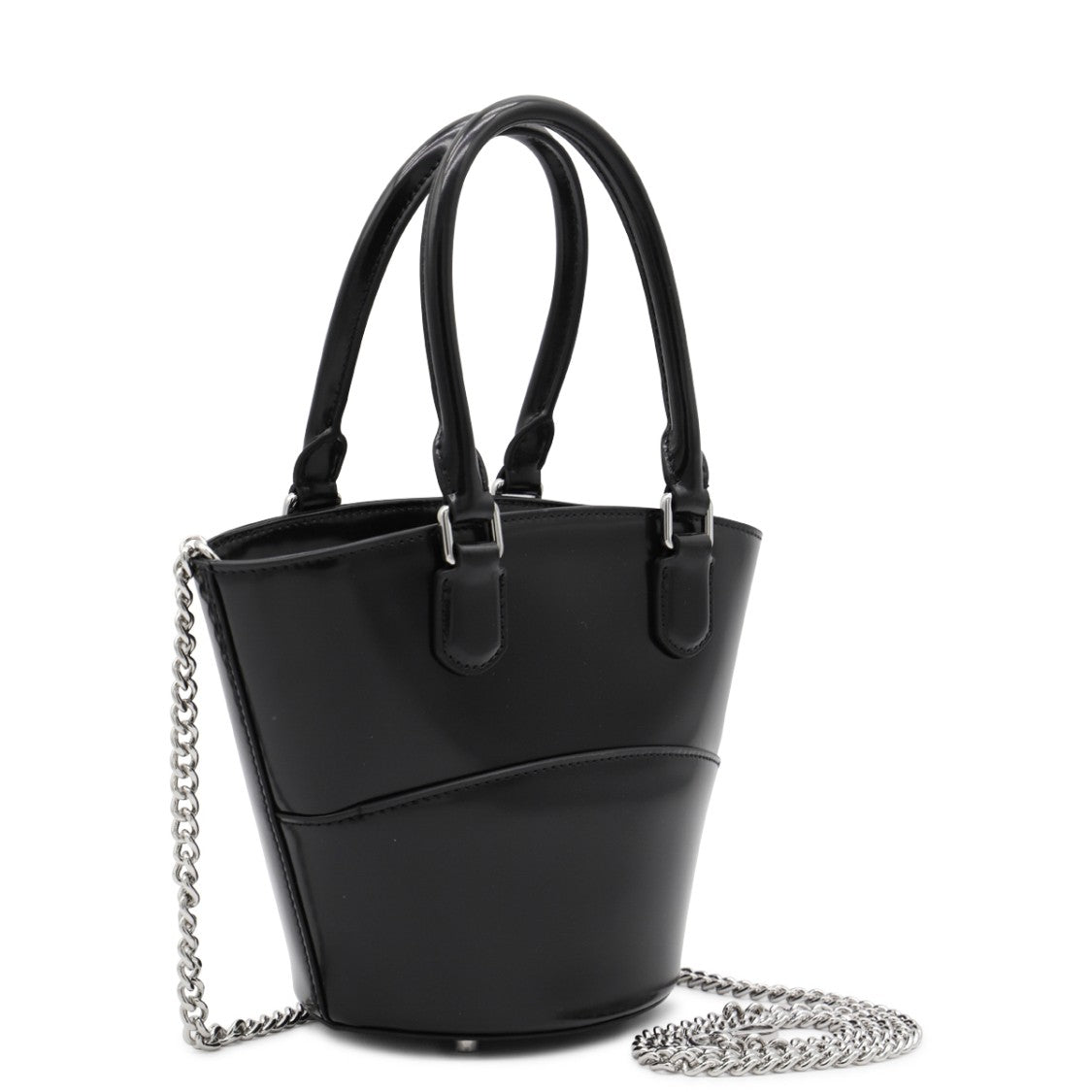 Self-Portrait Black Leather Top Handle Bag