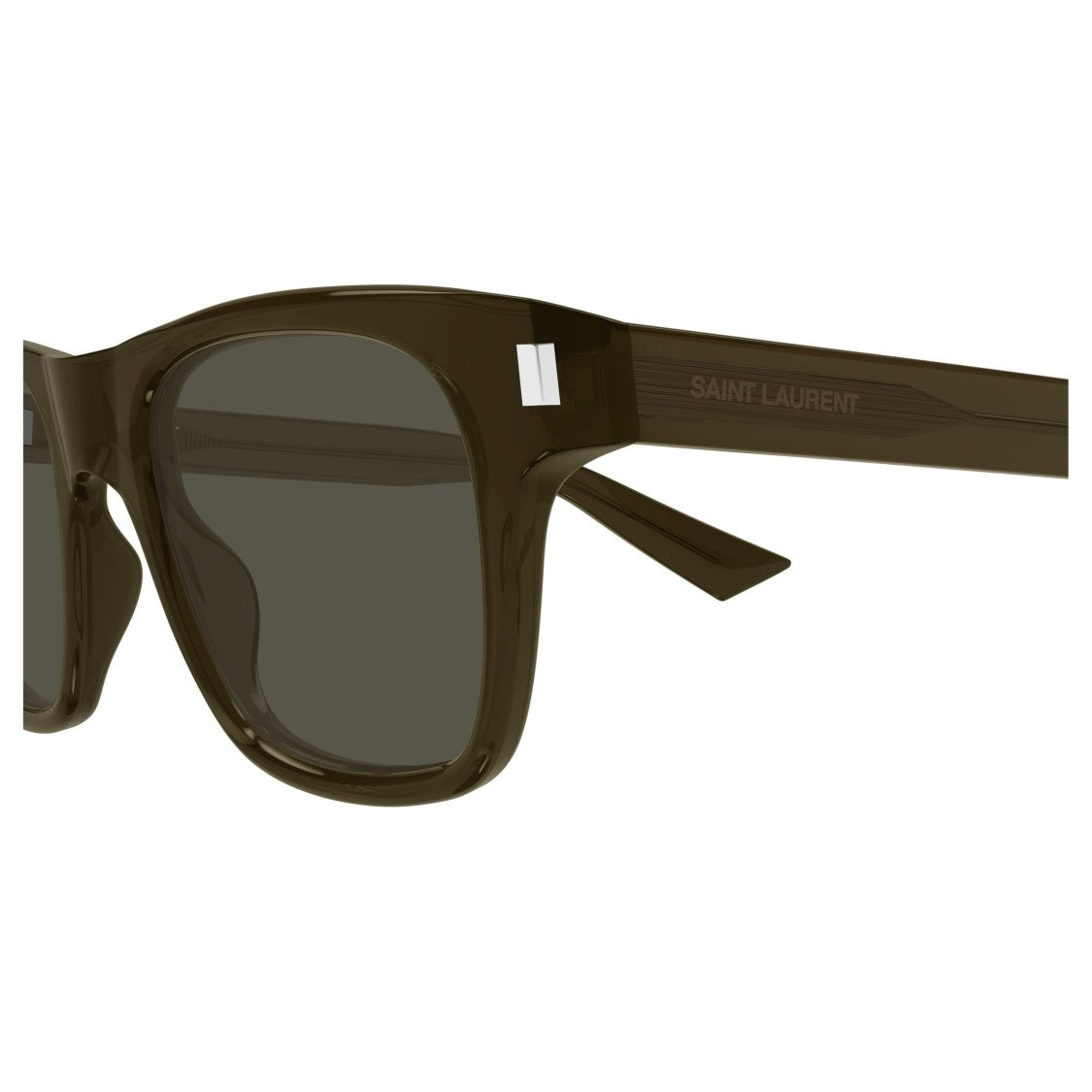 Saint Laurent Bold Square Frame Sunglasses With Glossy Finish