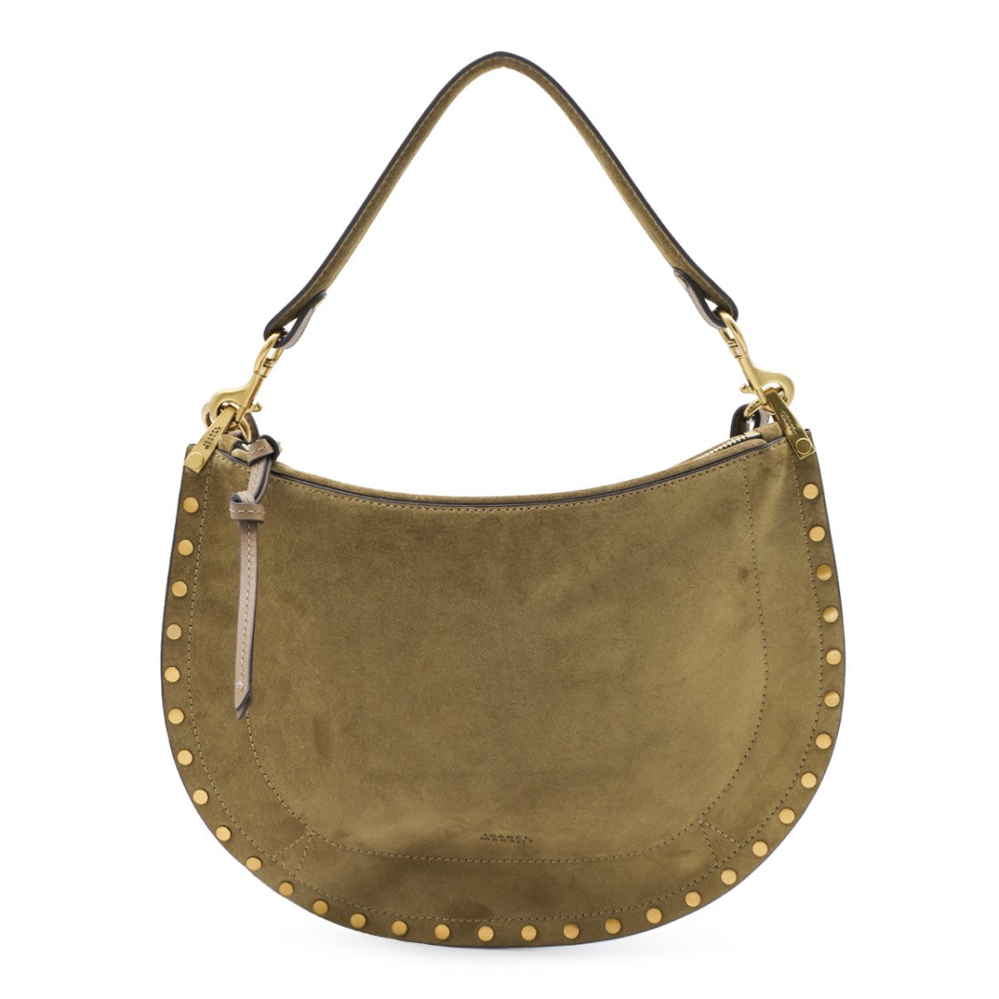 Isabel Marant Crescent-Shaped Olive Suede Handbag