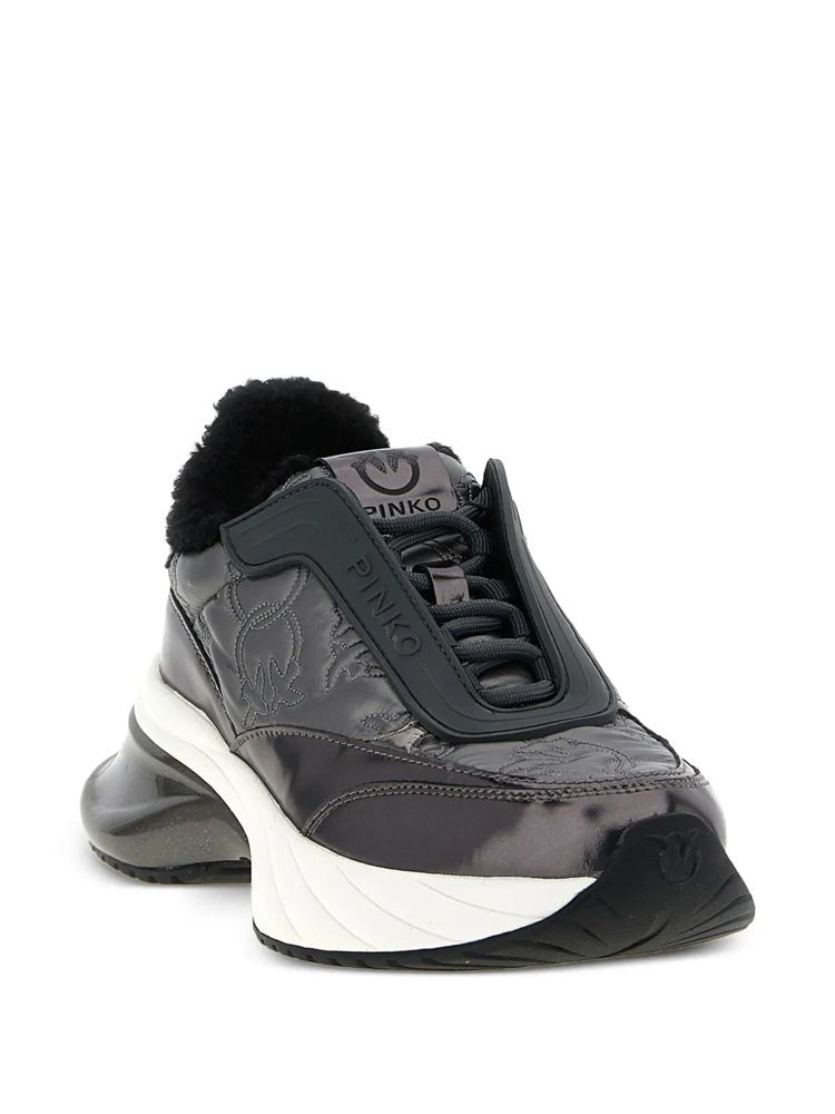 Pinko Grey Ariel 19 Monogram Trainers