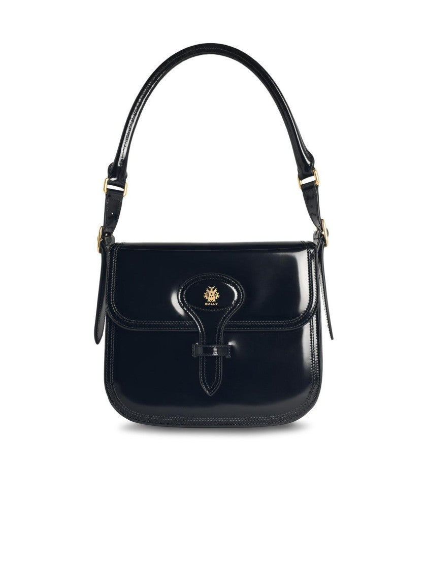 Bally 'Beckett' Black Leather Trellis Bag