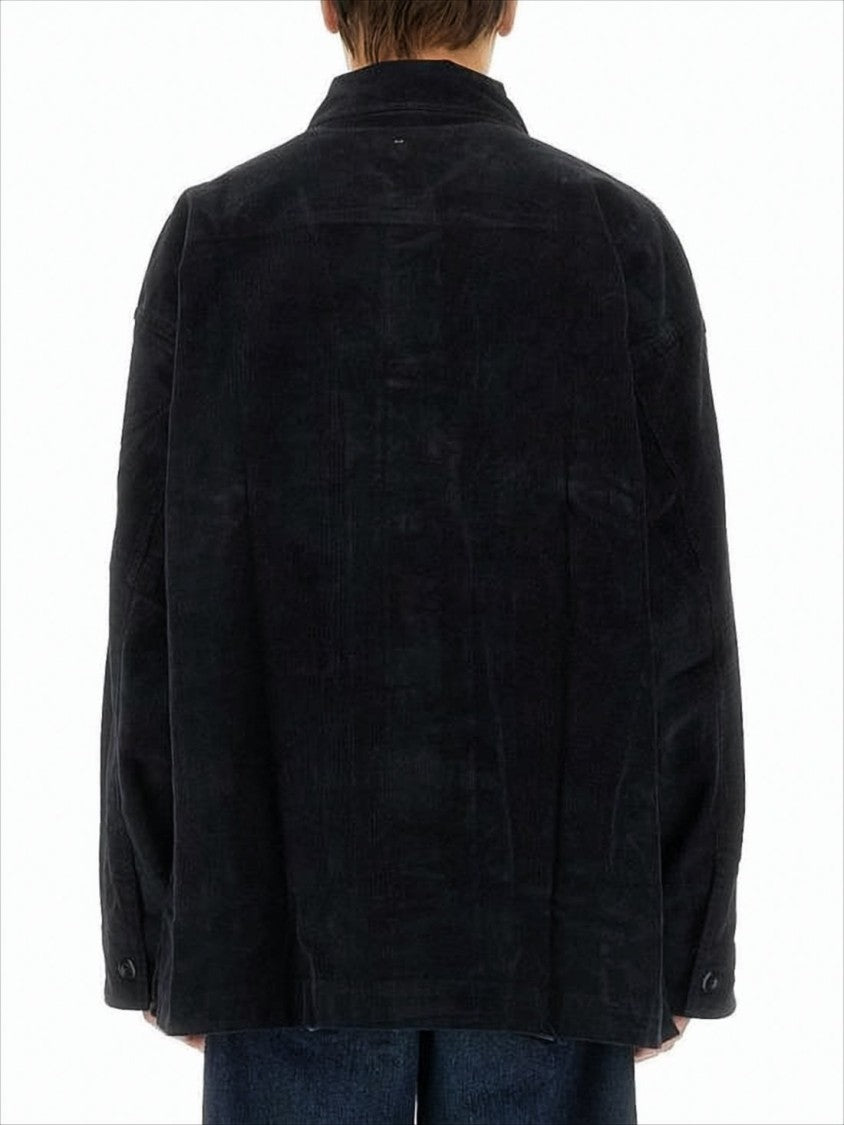 Margaret Howell Relaxed Fit Black Long-Sleeve Shirt With Classic Collar And Button-Down Front