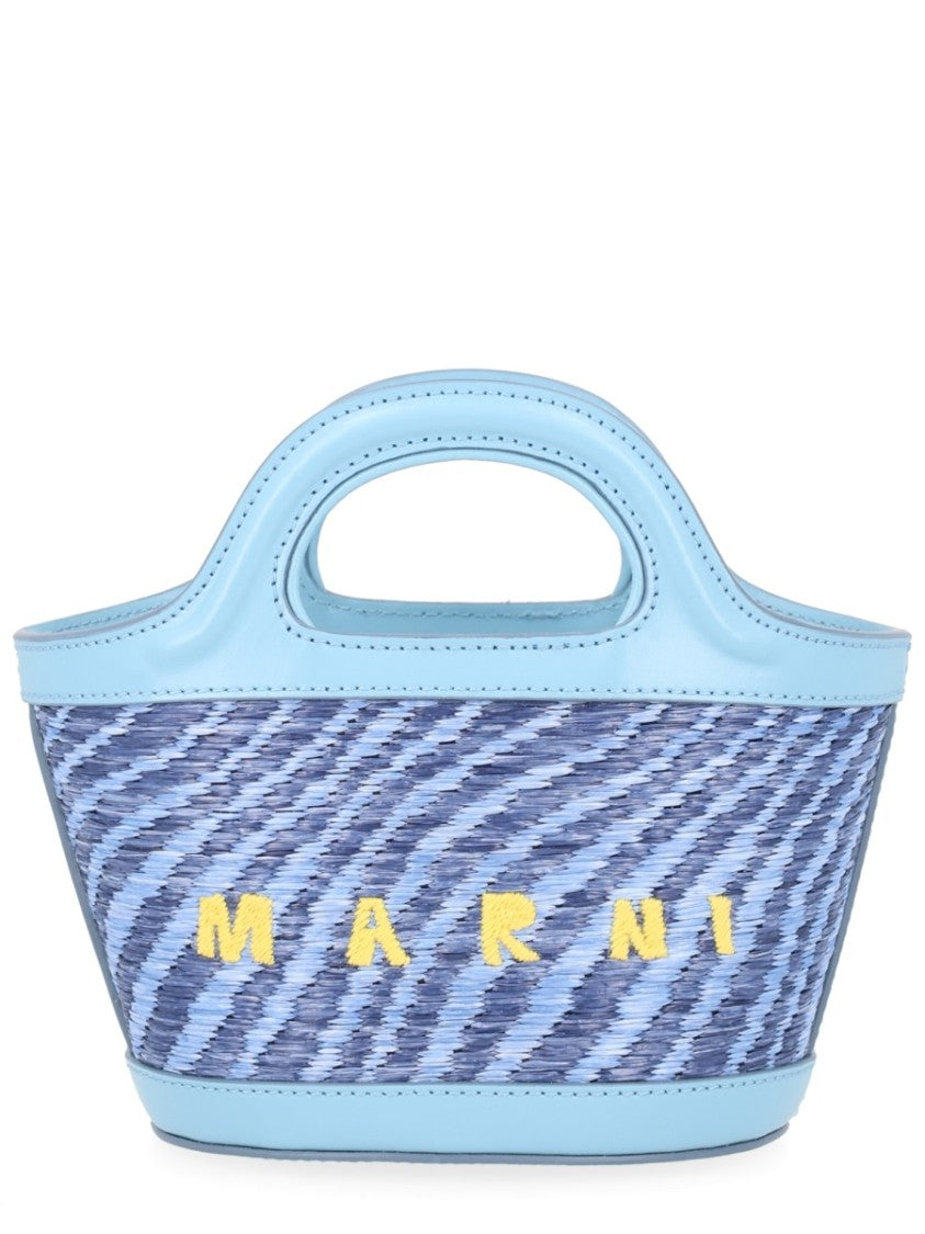 Marni Blue Tropicalia Woven Textured Handbag