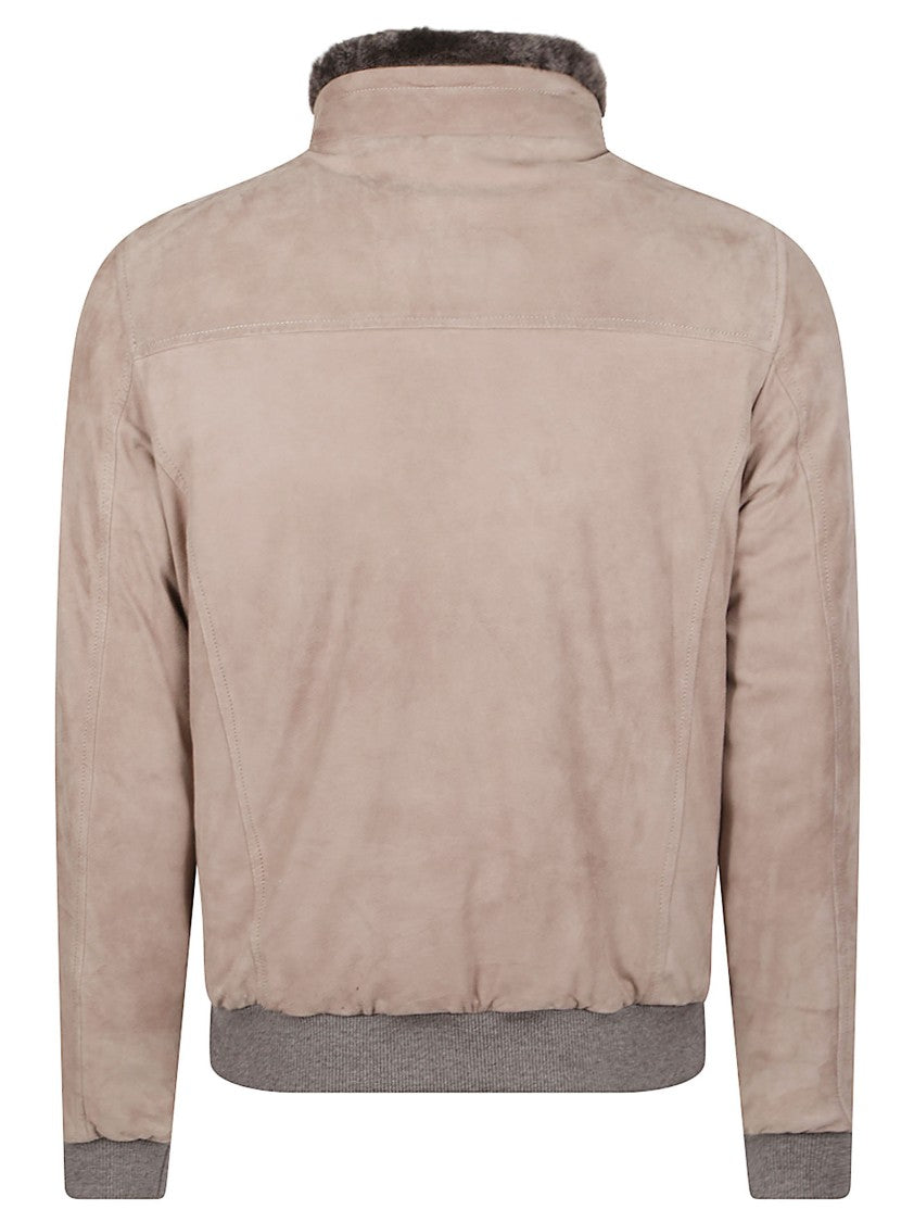 Moorer Bellati-Ur Plush Fur-Collar Cashmere Bomber Jacket