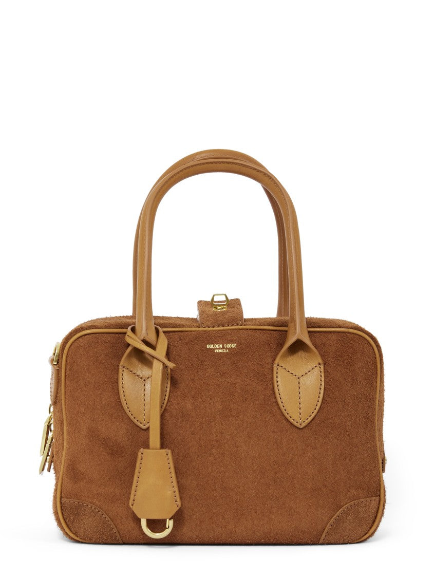 Golden Goose Furry And Leather Brown Bag