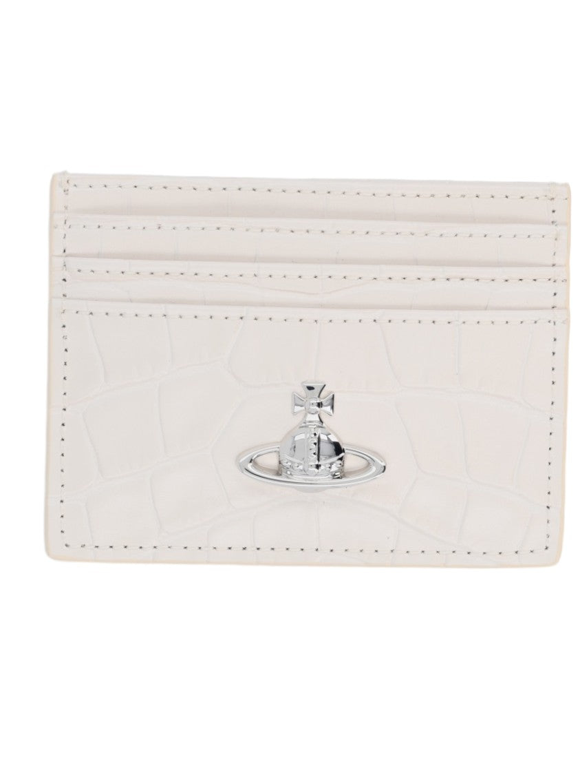 Vivienne Westwood Orb Emblem Textured Calf Leather Card Holder