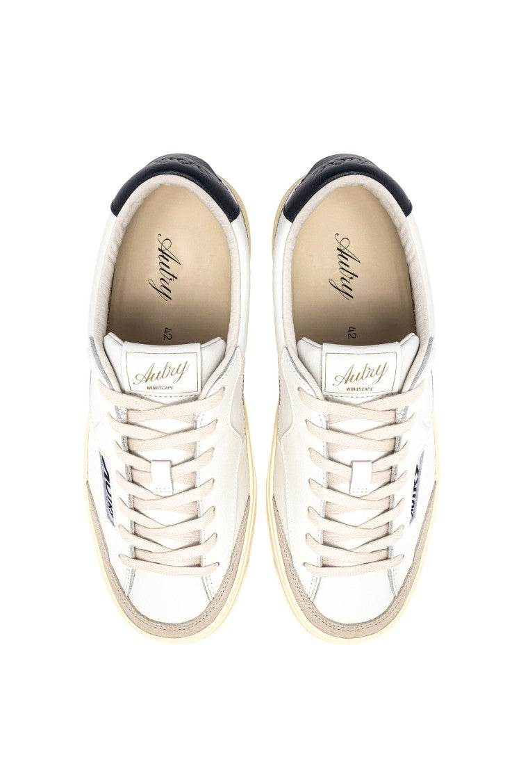Autry Windscape Leather Blue Trim Sneakers