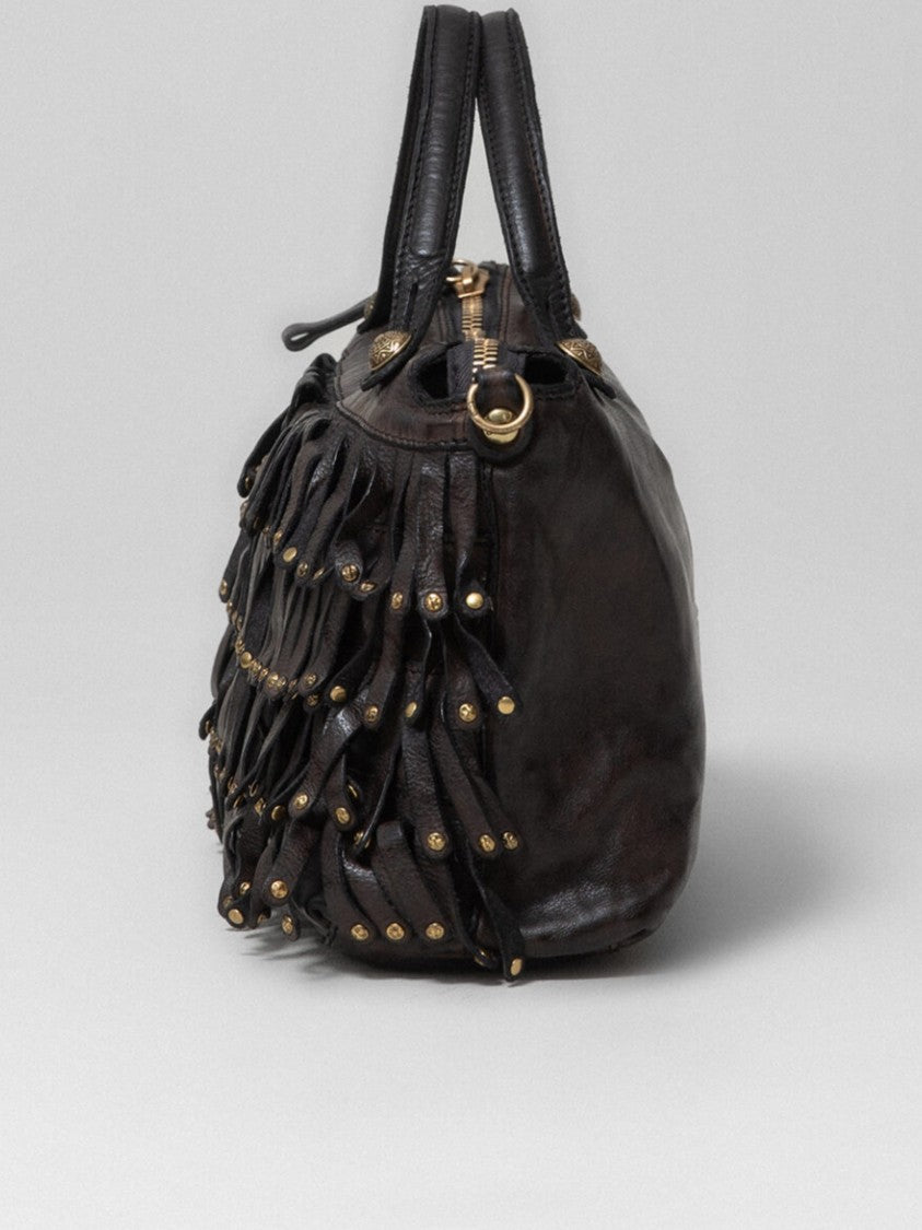 Campomaggi Layered Leather Shoulder Bag With Brass Accents