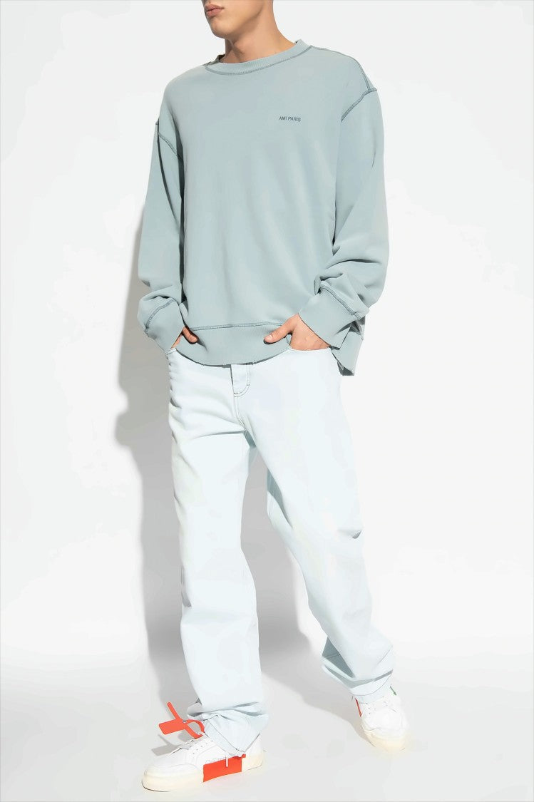 Ami Relaxed-Fit Cotton Sweatshirt With Subtle Logo Detailing