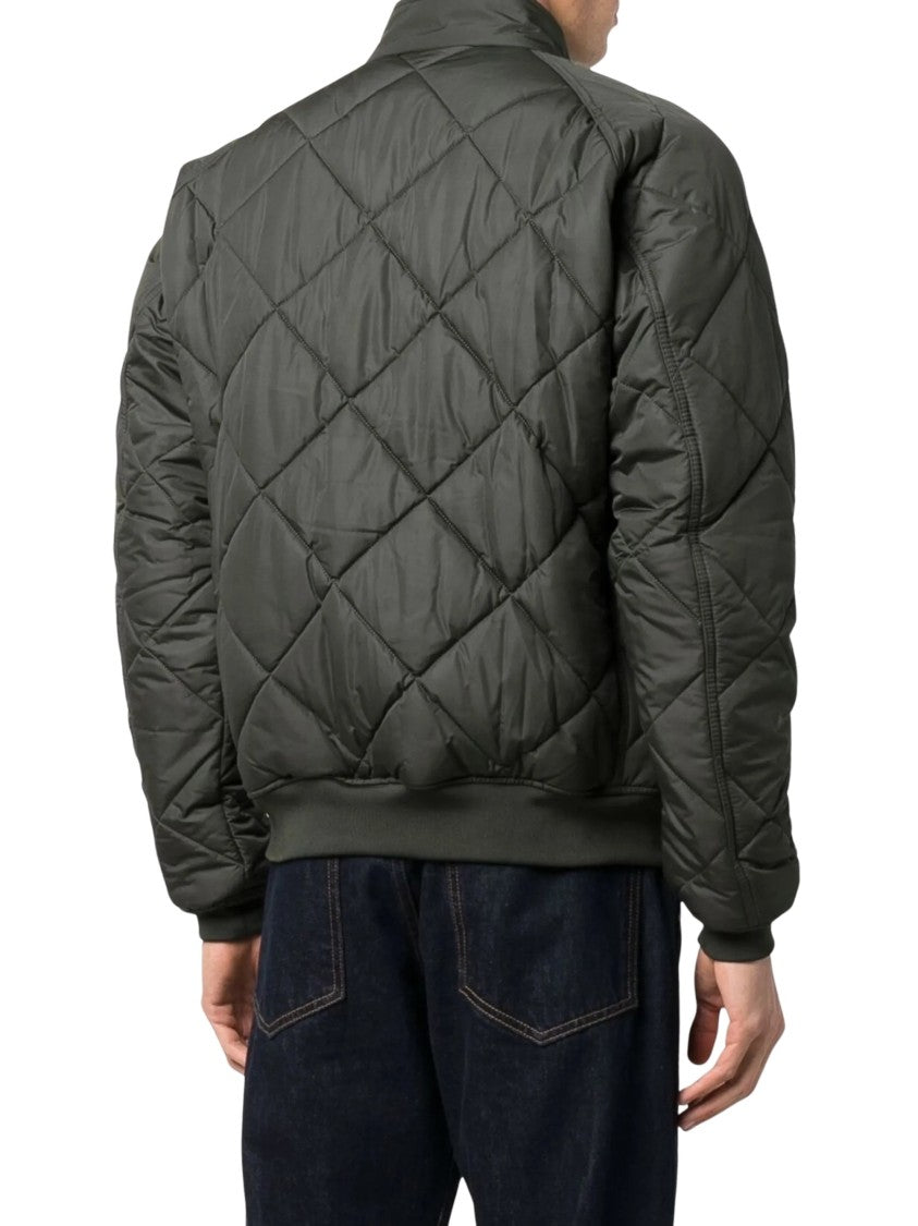 Barbour Diamond-Patterned Quilted Zip-Up Logo Patch Down Jacket