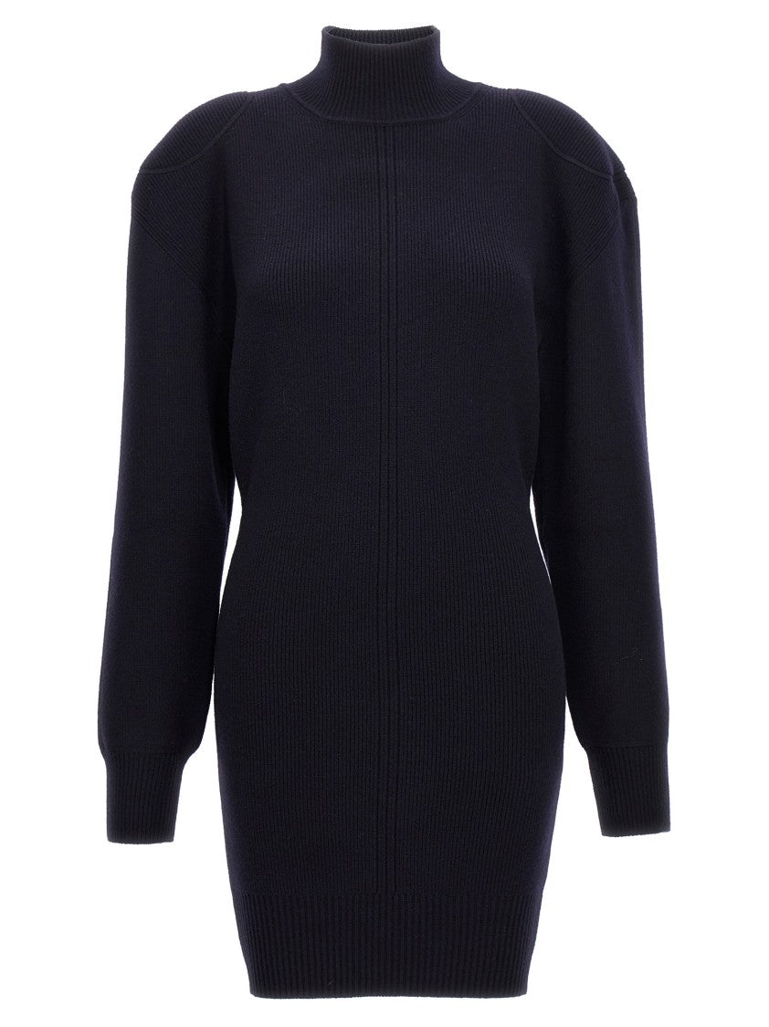 Stella Mccartney Ribbed Knit Mini Dress With High Neck