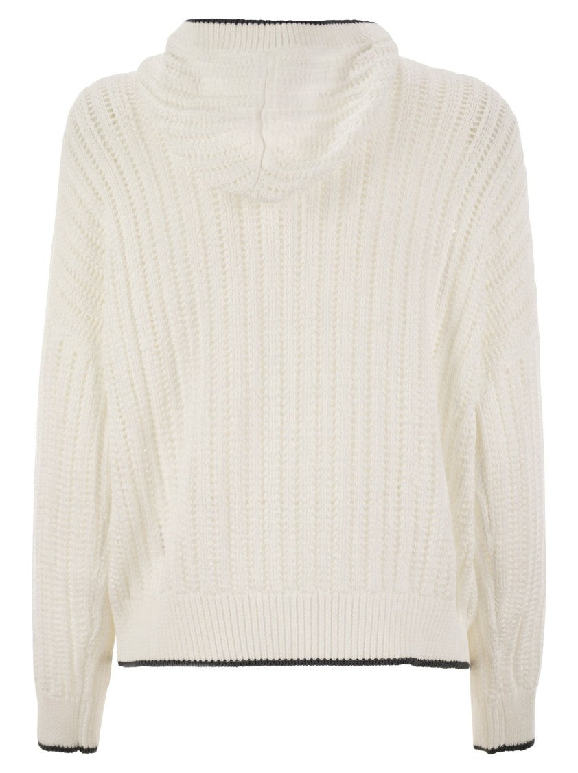 Brunello Cucinelli Perforated Rib Cotton Knit Topwear