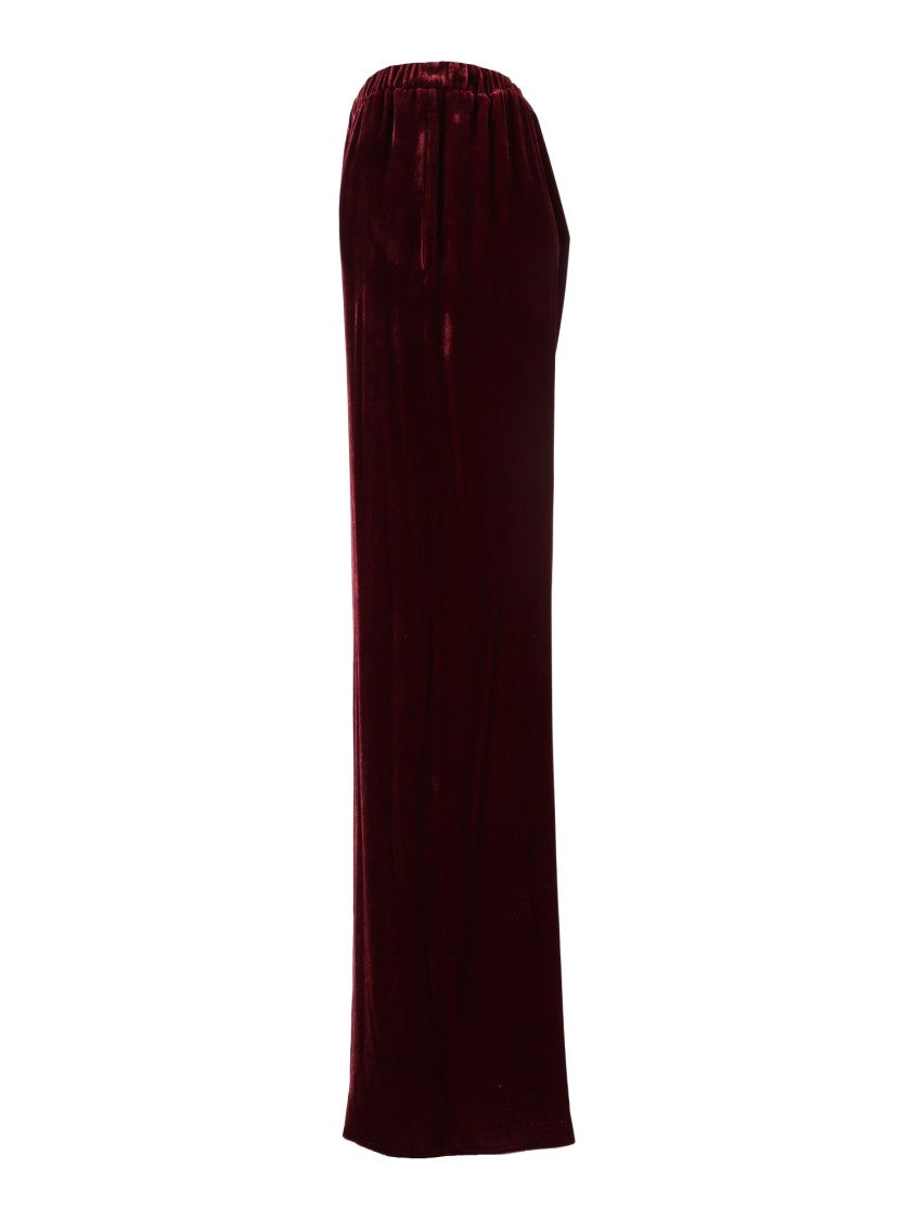 Antonelli Firenze Burgundy Elastic Waist Straight-Leg Pants