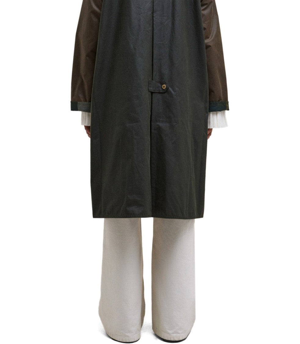 Barbour Evette Wax Green Long Jacket