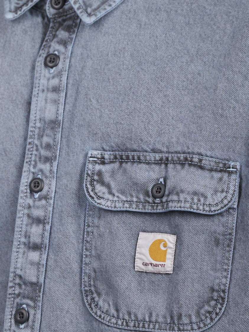 Carhartt Wip Relaxed Fit Button-Up Shirt In Durable Denim