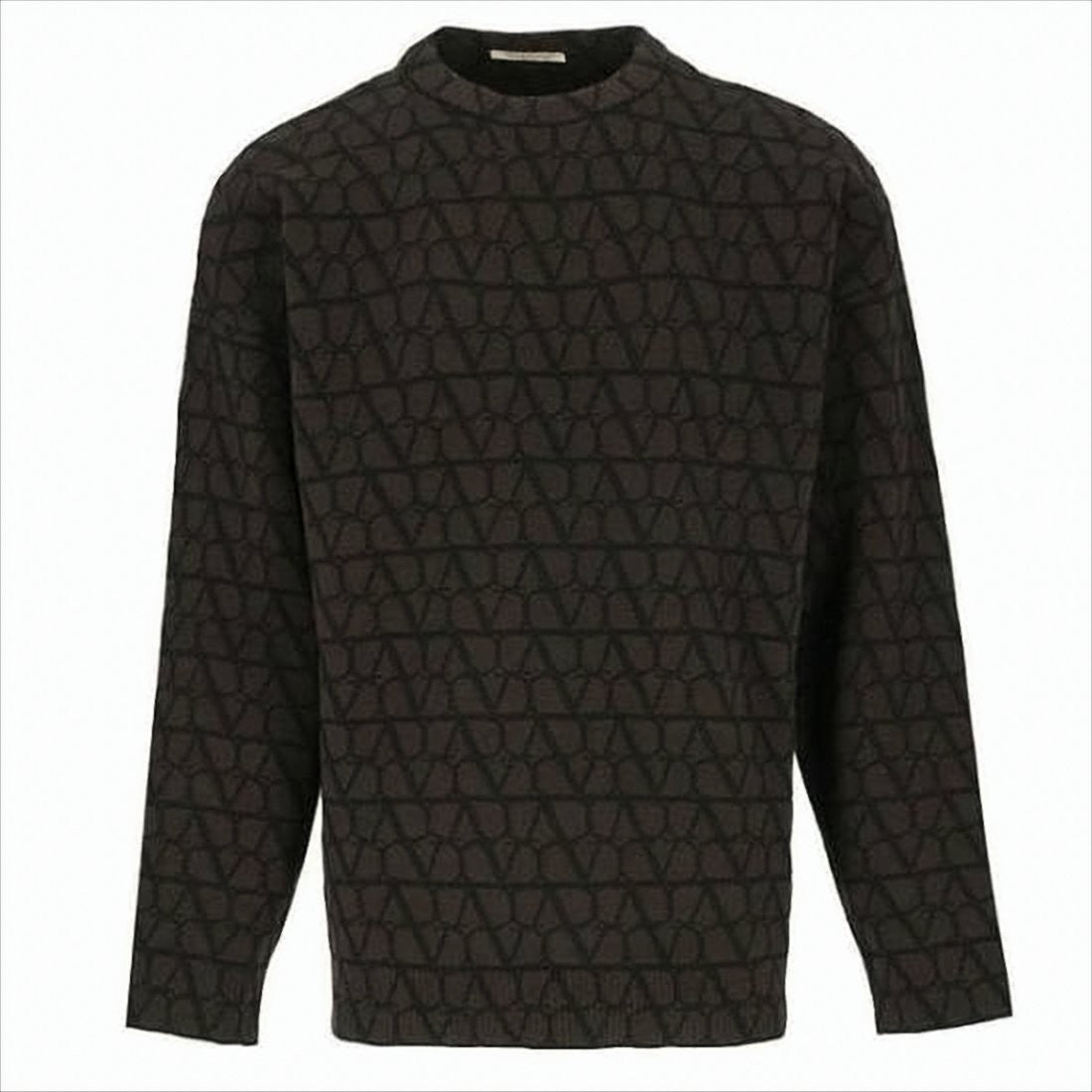 Valentino Garavani Relaxed Fit Wool Sweater With Geometric Pattern