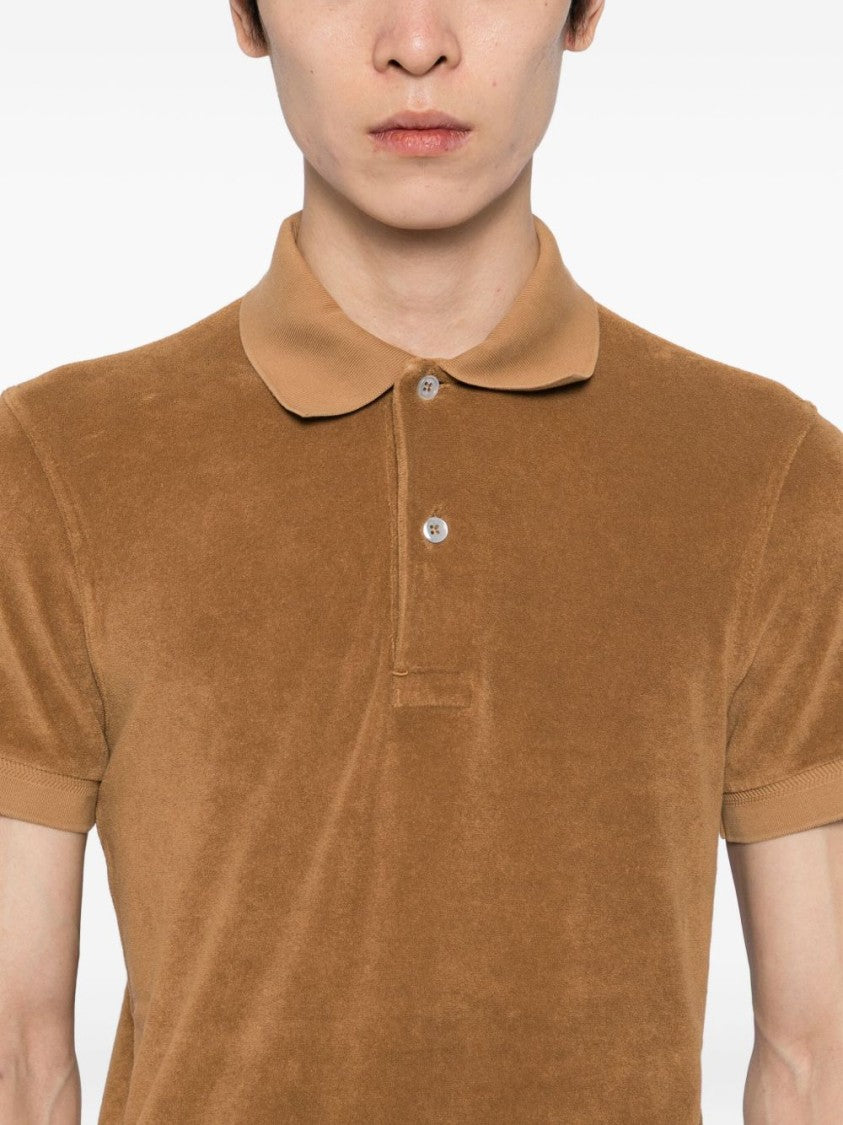 Tom Ford Toffee Cotton Blend Polo Shirt