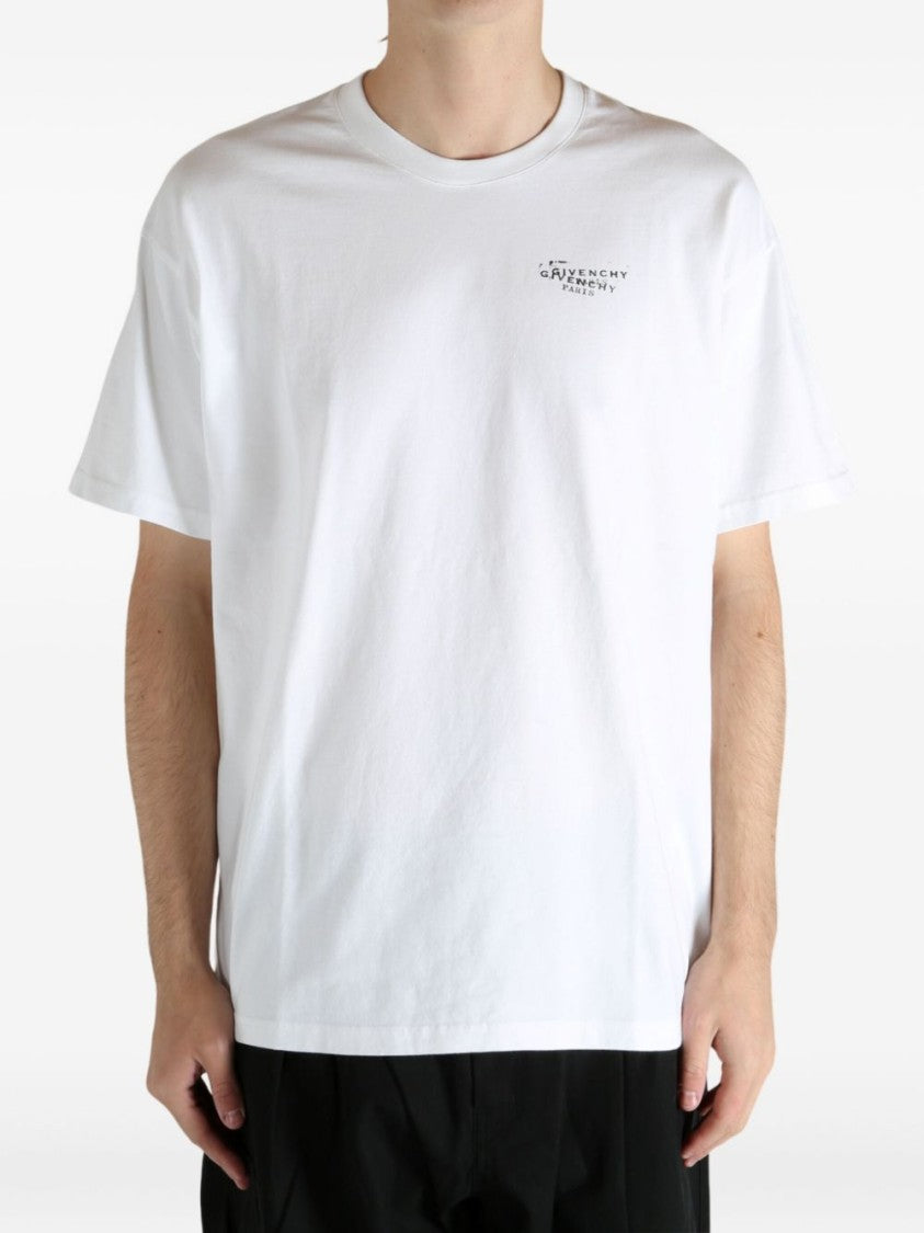 Givenchy White Silk And Nylon Distressed T-Shirt