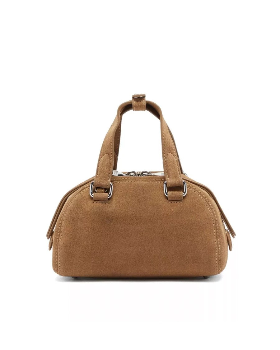 Diesel Mini Suede Bowling Bag With Embossed Oval Logo By Diesel