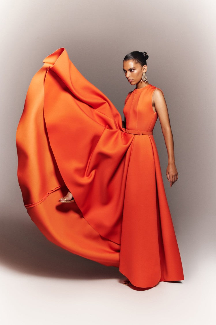 Saiid Kobeisy Neoprene Dress With High-Low Skirt