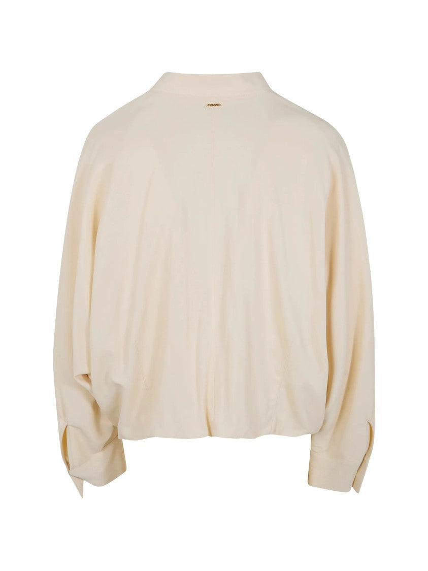 Twin-Set Cropped Lightweight Jacket With Front Zipper Closure