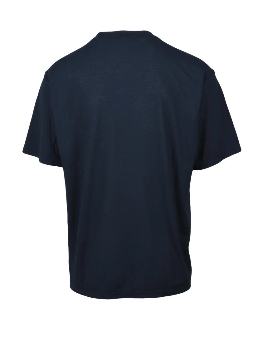 Filippo De Laurentiis Blue Crewneck Cotton T-Shirt