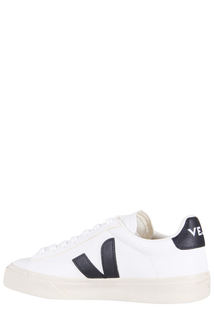 Veja White Campo Leather Inserts Leather Sneakers