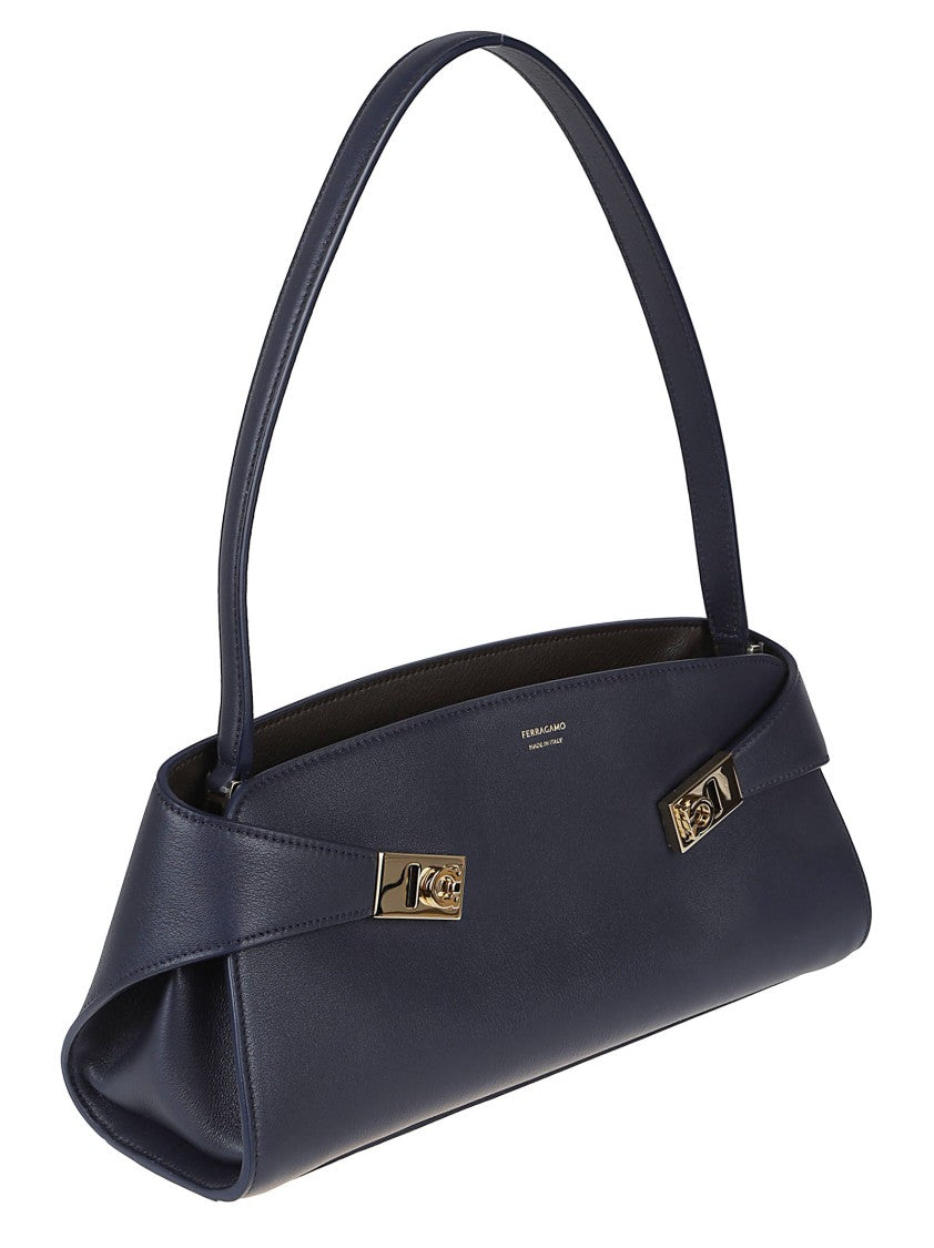 Ferragamo Structured Handbag With Gold-Tone Accents