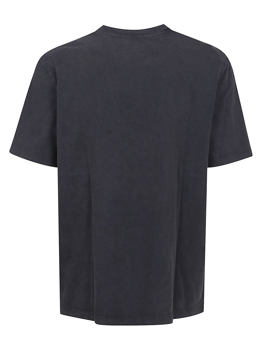 Balmain Round Neck Vintage Embroidered T-Shirt With Unique Pigment-Dyed Finish