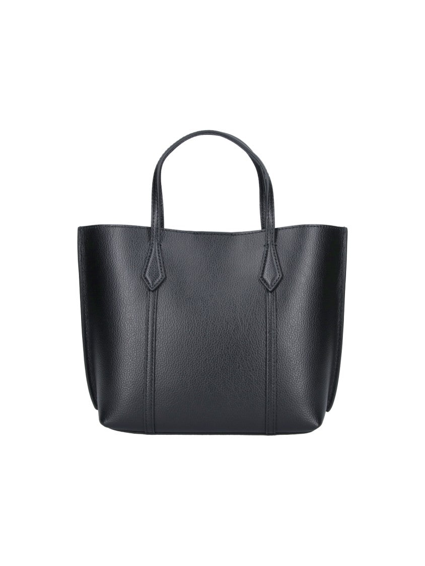 Tory Burch Black Perry Small Calf Leather Tote