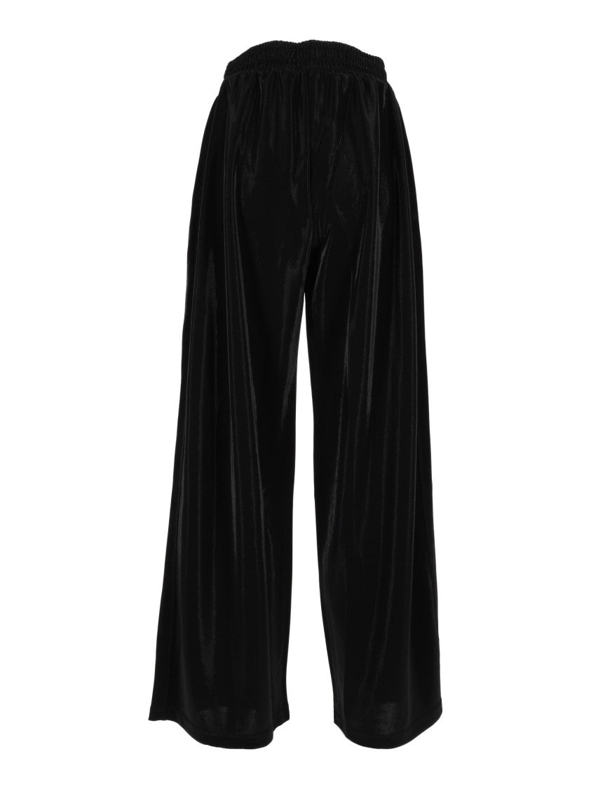 Diesel Cropped Glossy Elastic-Waist Wide-Leg Pants