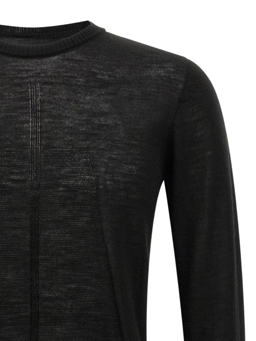 Rick Owens Long-Sleeve Lightweight Knit Top With Semi-Sheer Texture