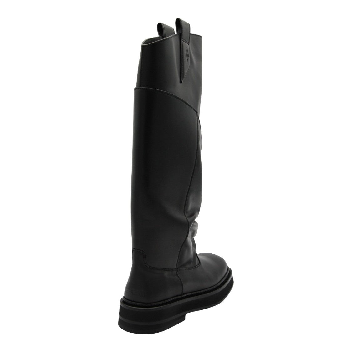 The Attico Tall Black Boots With Asymmetrical Fold
