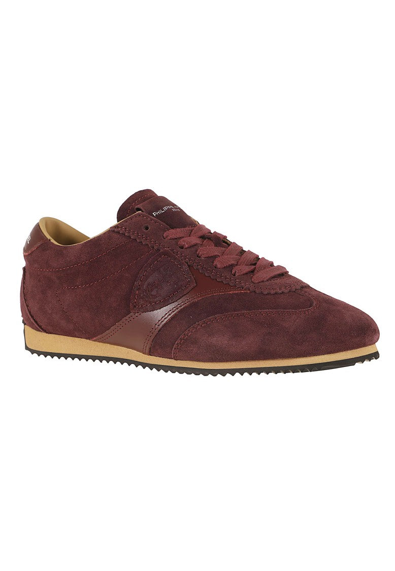 Philippe Model Burgundy Planche Low Suede Retro Sneakers