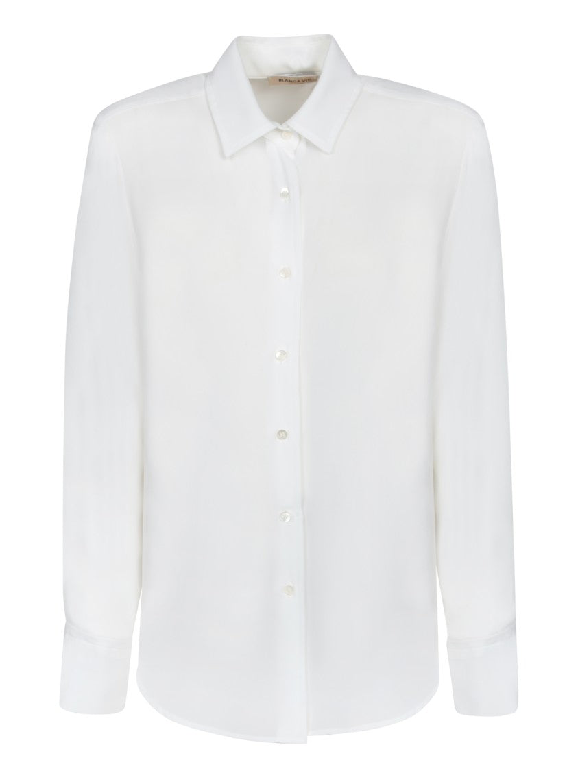 Blanca Vita Crepe Shirt With Classic Collar