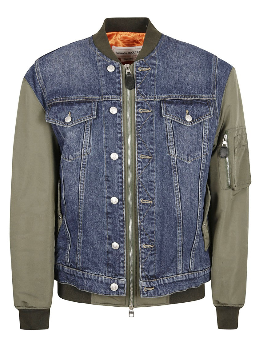 Alexander Mcqueen Denim And Fabric Casual Jacket