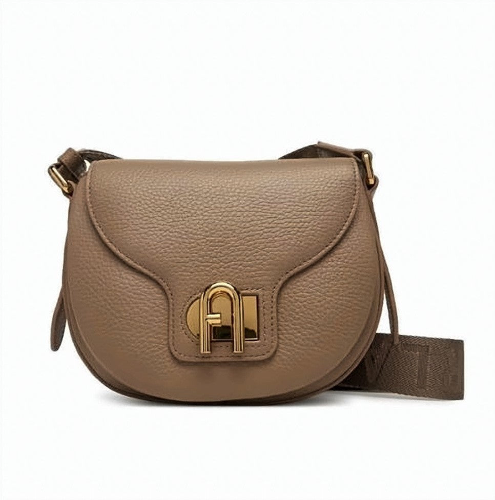 Furla Pebbled Texture Shoulder Bag With Gold-Tone Closure