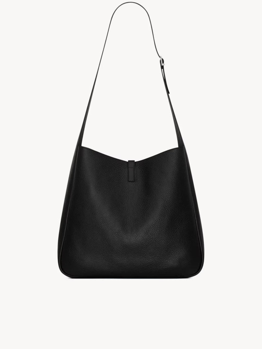 Saint Laurent 5A7 Hobo Black Leather Adjustable Shoulder Bag