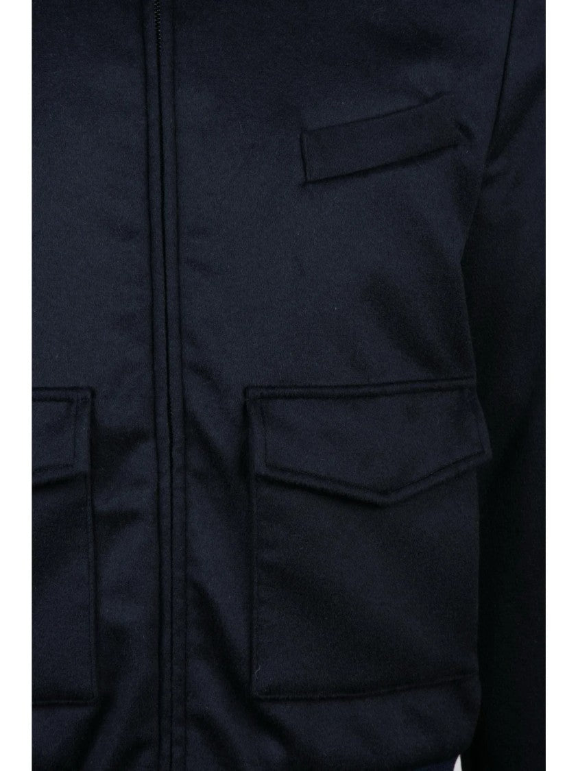 Luigi Borrelli Napoli Wool-Silk Aviator Jacket