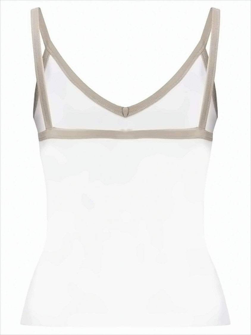 Courrèges Fitted Sleeveless Top With V-Neckline And Logo Detail