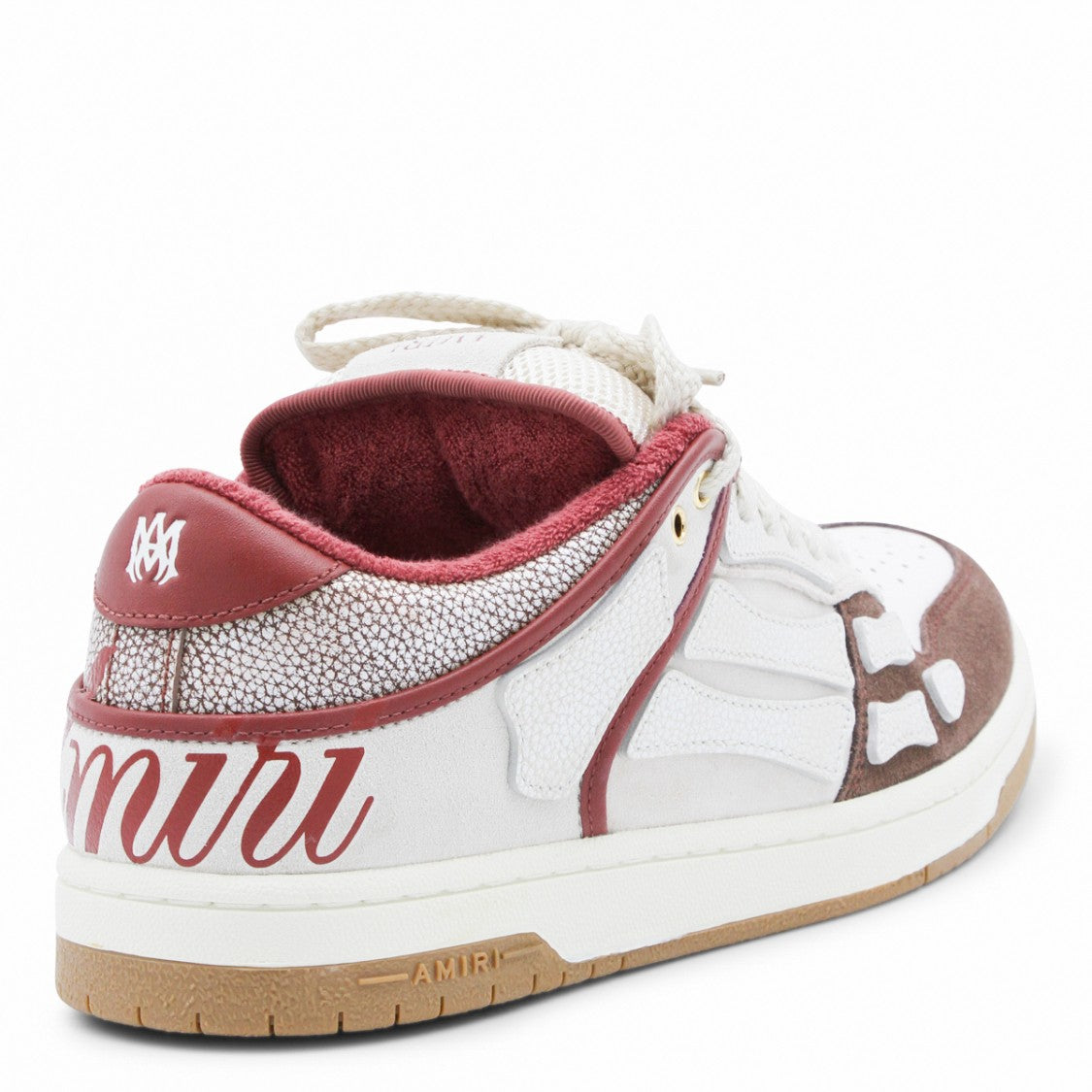 Amiri Xl Skel Low Brown And Red Leather Sneakers