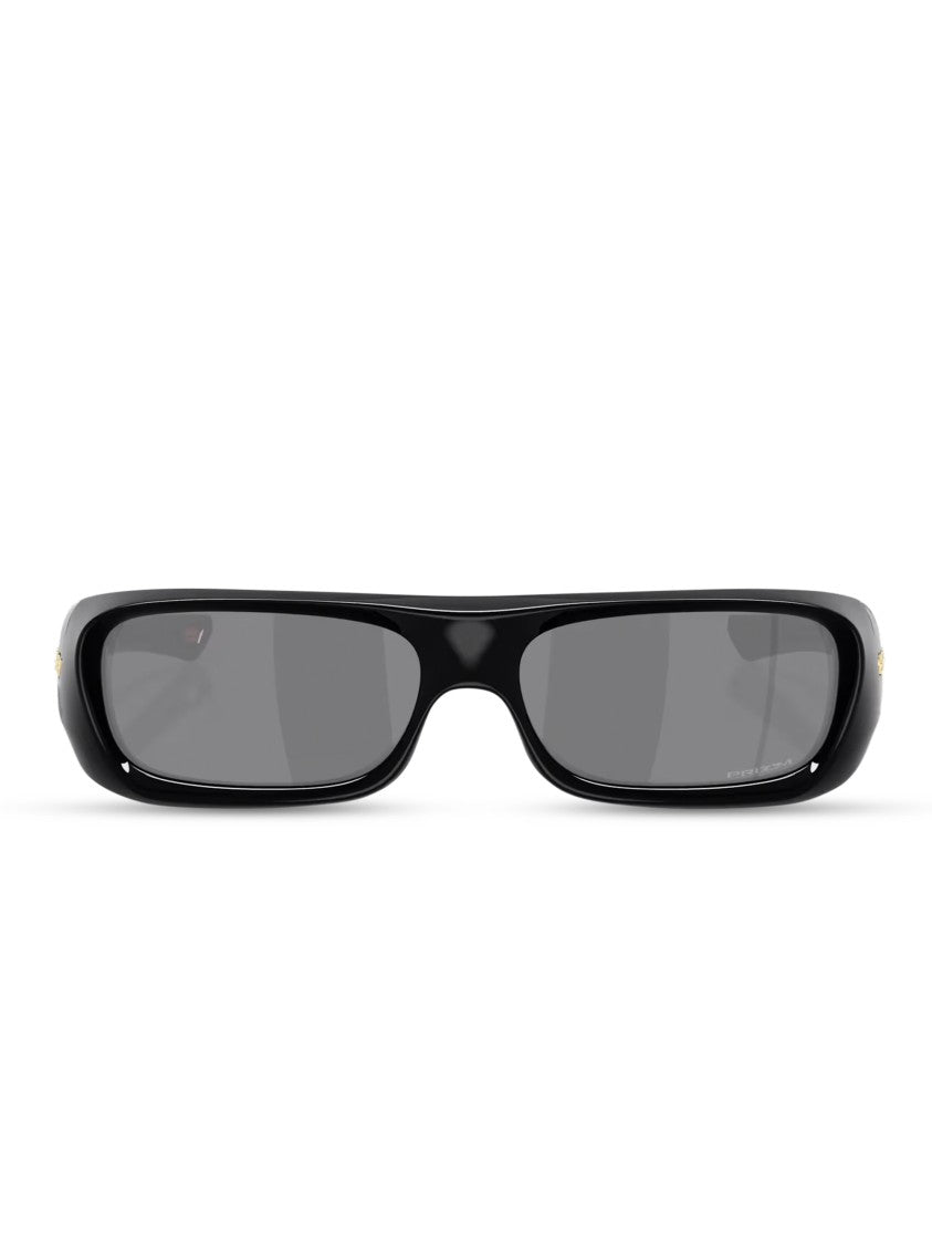 Oakley Rectangular Black Gold Logo Sunglasses