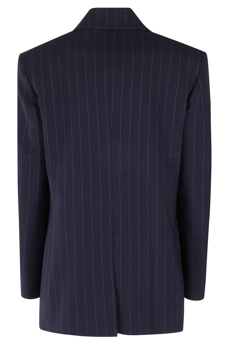 Pinko Tailored Double-Breasted Blazer With Vertical Pinstripes