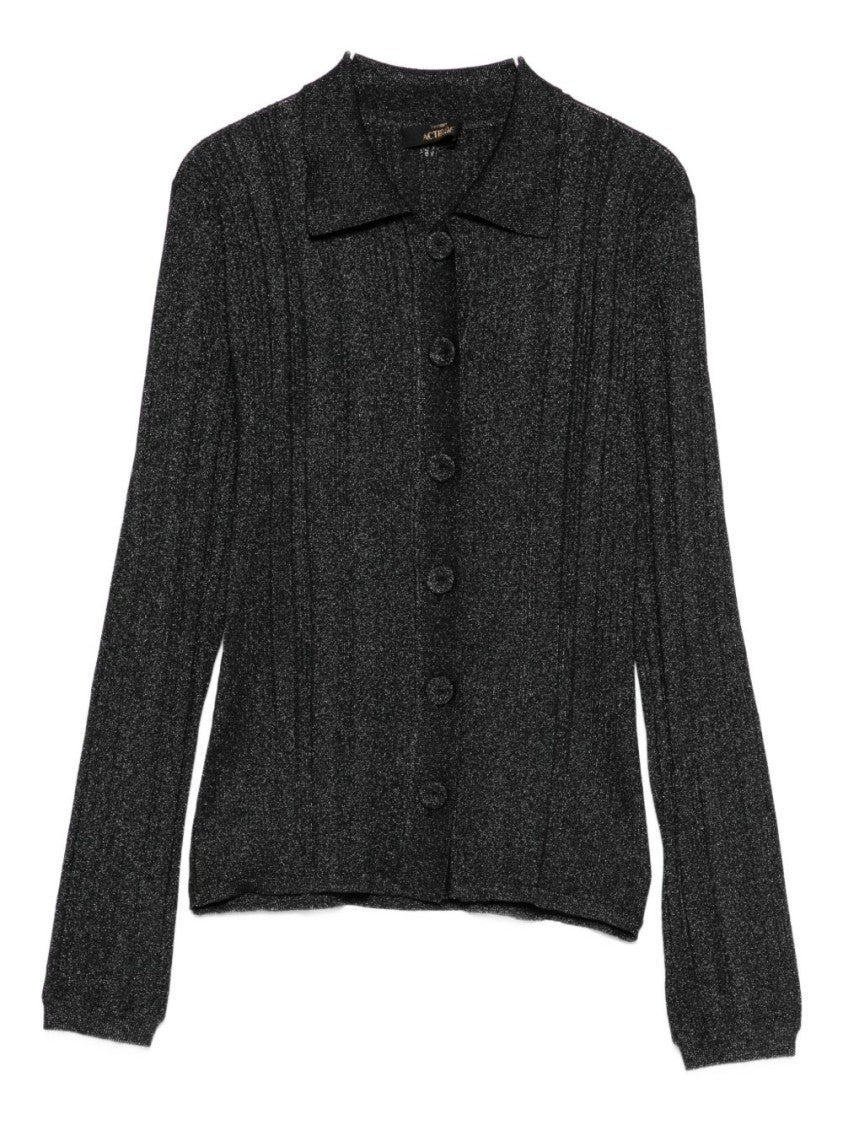 Twin-Set Fitted Long-Sleeved Shirt With Ribbed Texture