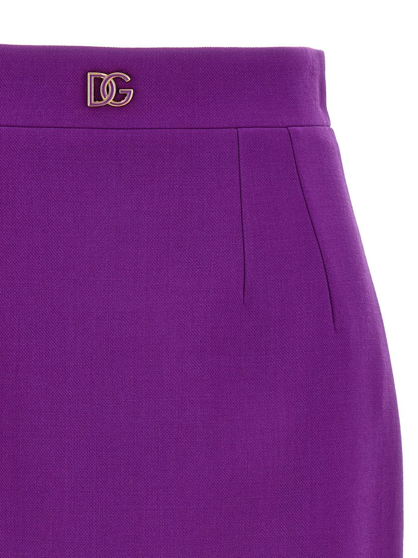 Dolce & Gabbana Double Wool Crêpe Midi Skirt