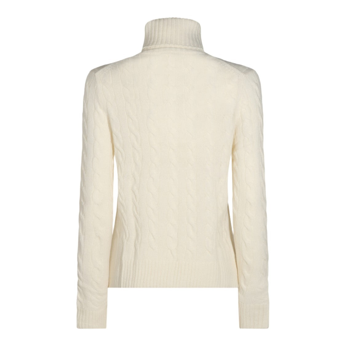 Polo Ralph Lauren Cable Knit Sweater With High Turtleneck And Logo Detail