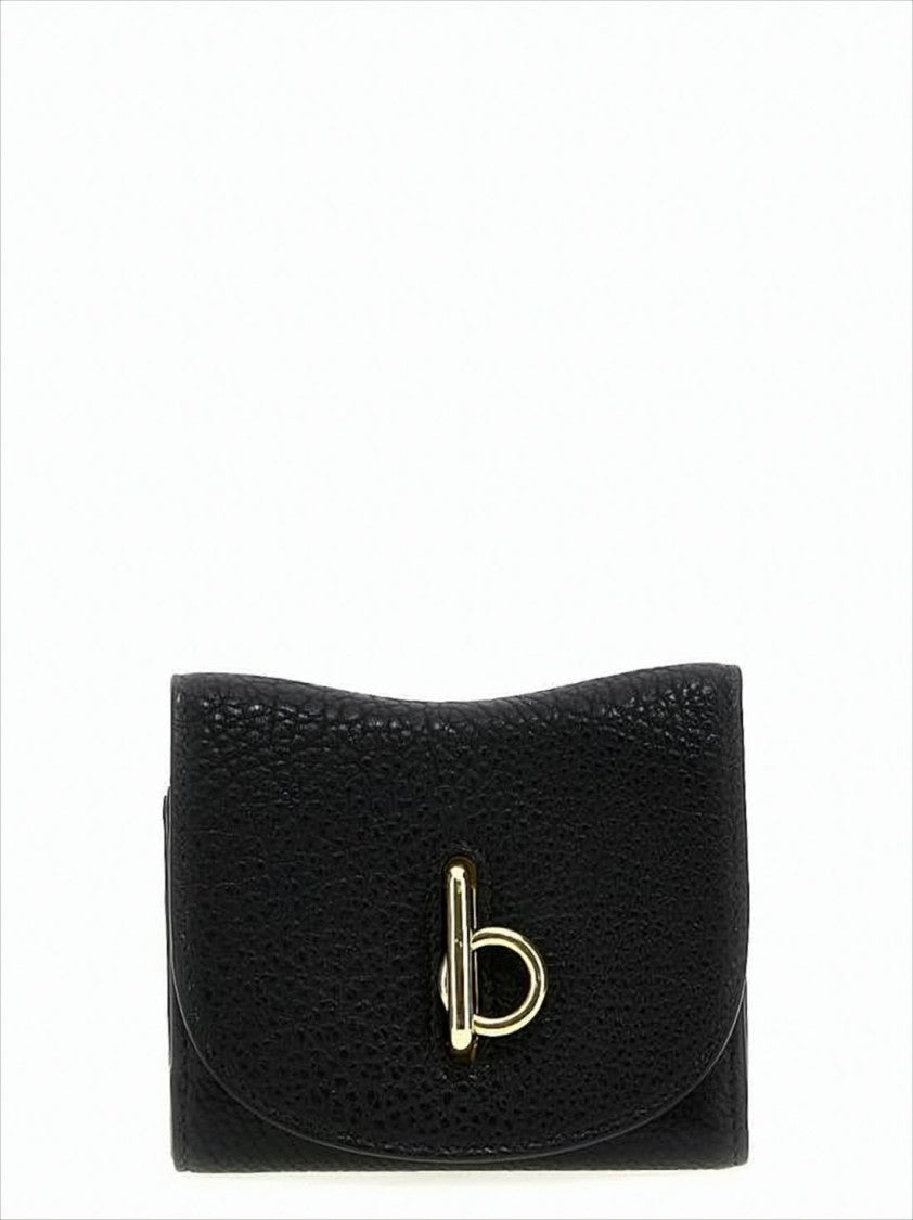 Burberry Textured Leather Wallet With Gold-Tone Clasp