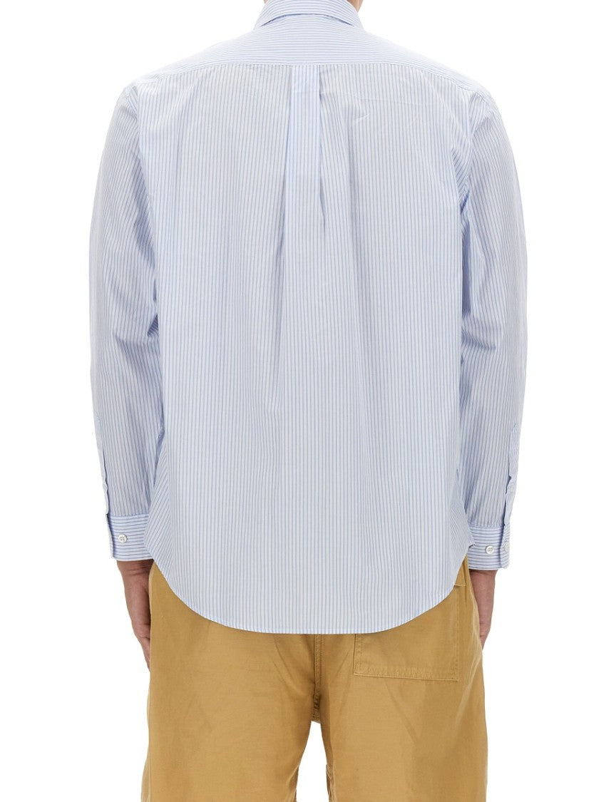 Drôle De Monsieur Button-Down Striped Shirt With Chest Pocket