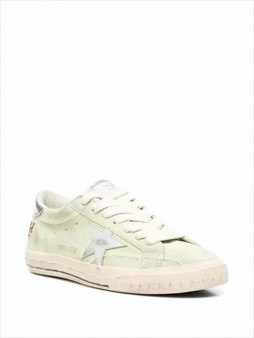Golden Goose Low-Top Sneakers In Soft Calf Leather With Vintage Accents